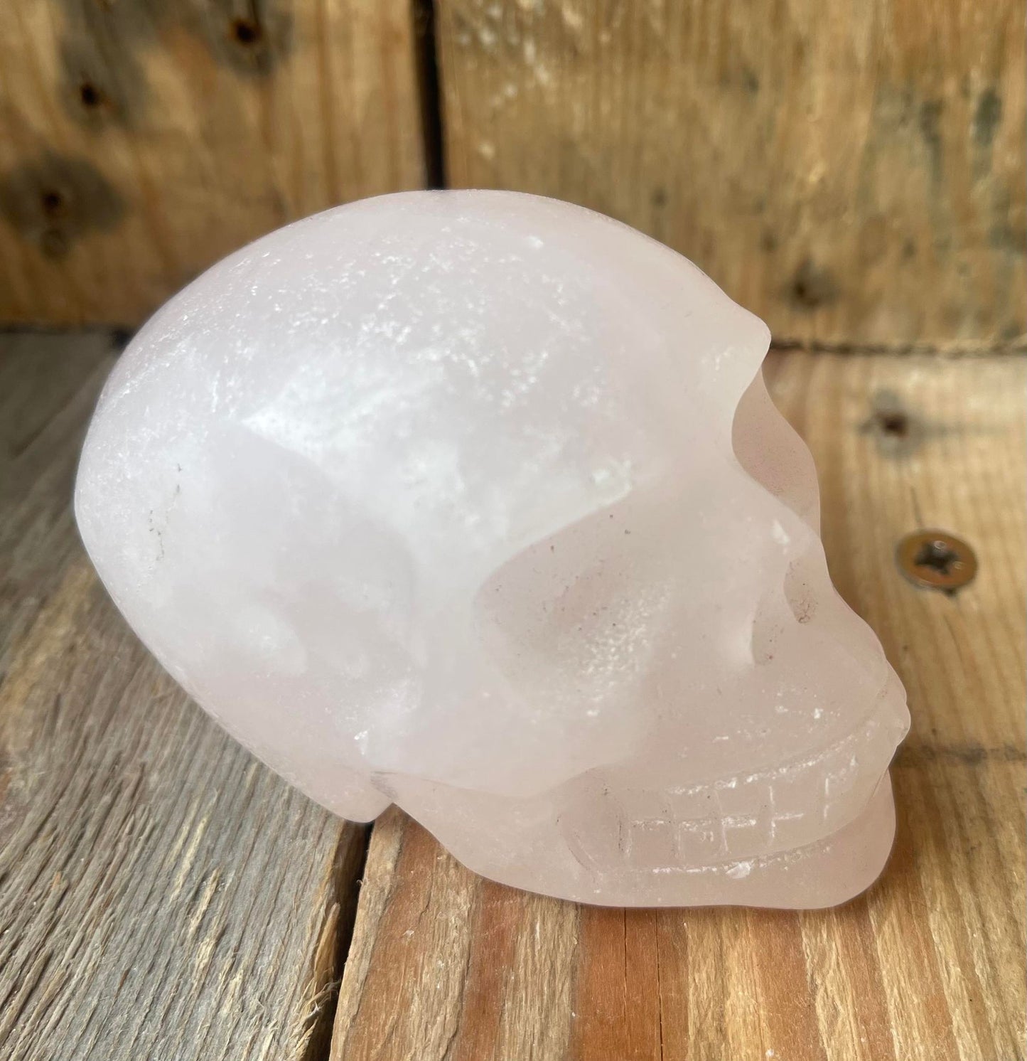 Mangano Calcite Skull Crystal Carving