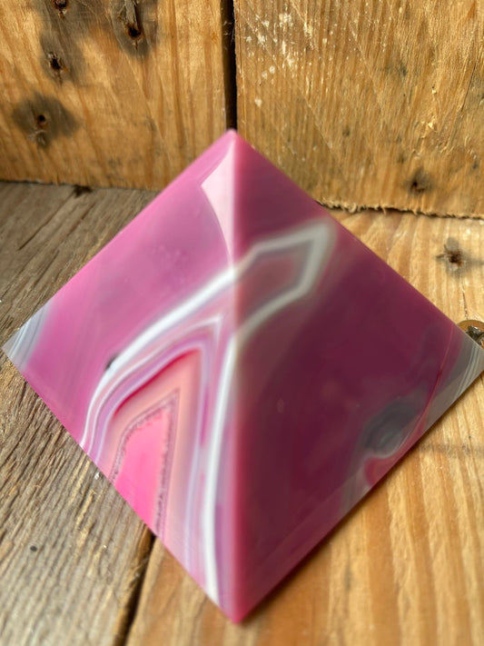 Pink Agate Pyramid