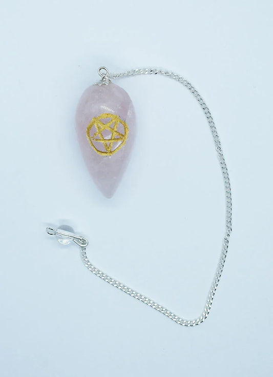 Rose Quartz Pentacle Pendulum