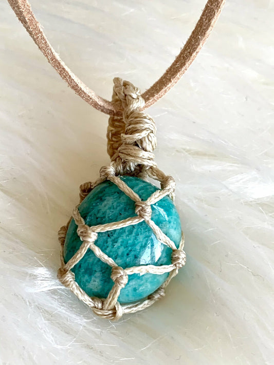 Amazonite Macrame Necklace