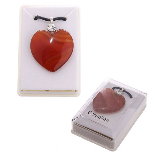 Carnelian Healing Stone Heart Pendant