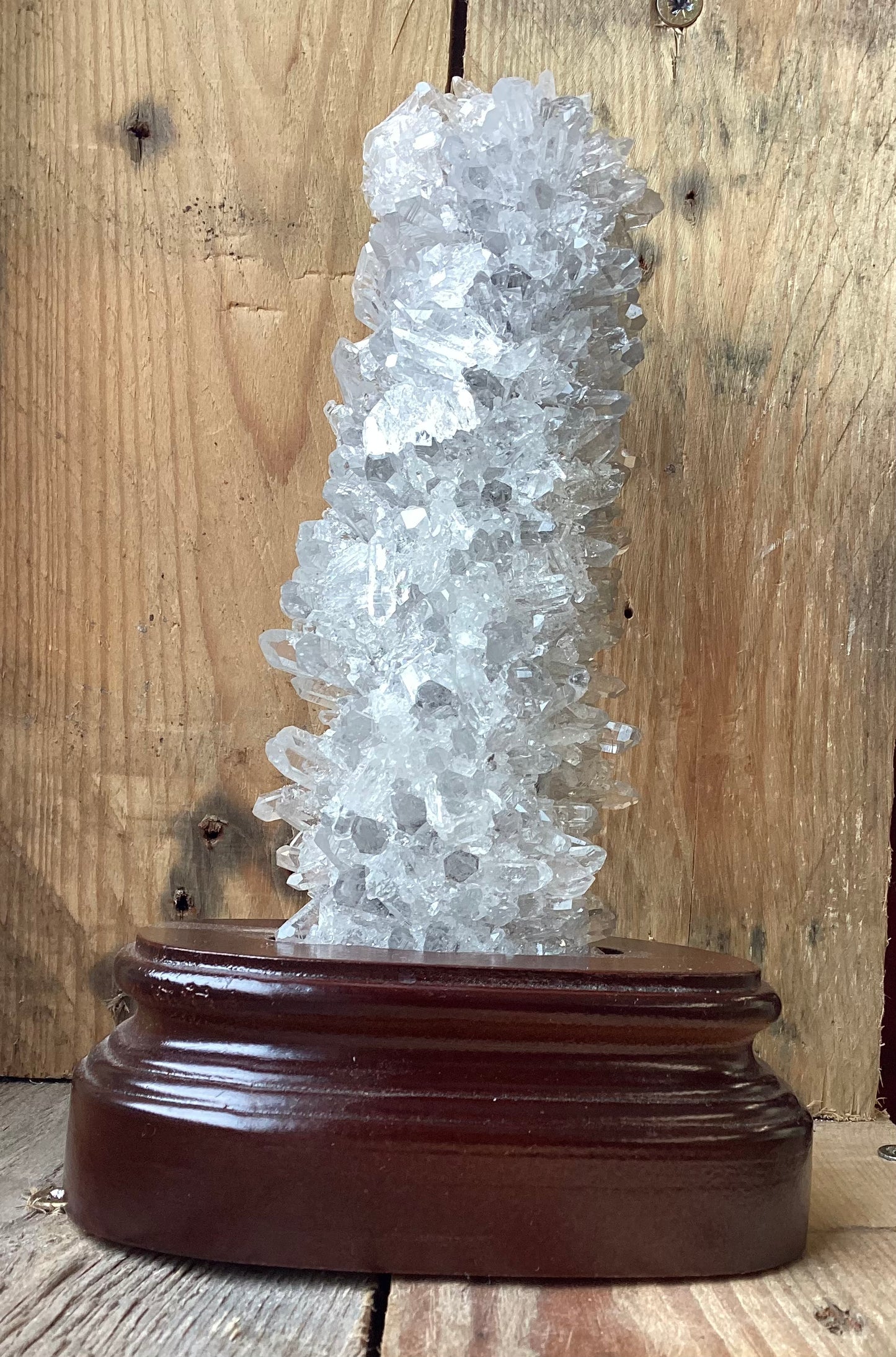 Lemurian Quartz with Wooden Stand