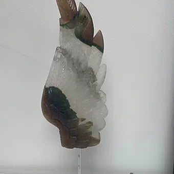 Moss Agate Wing with stand