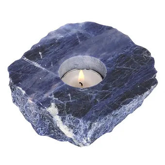 Sodalite Crystal Polished Top Candle Holder