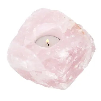 Rose Quartz Crystal Candle Holder