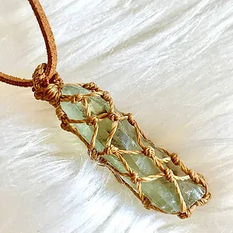 Prasiolite Macrame Necklace